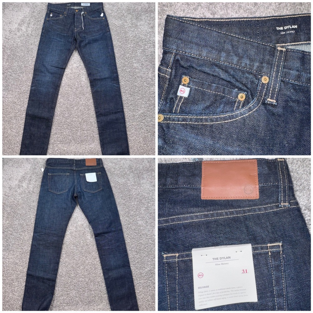 AG Adriano Goldschmied The Dylan Jeans Mens Selvage Slim Skinny Blue 31 NEW